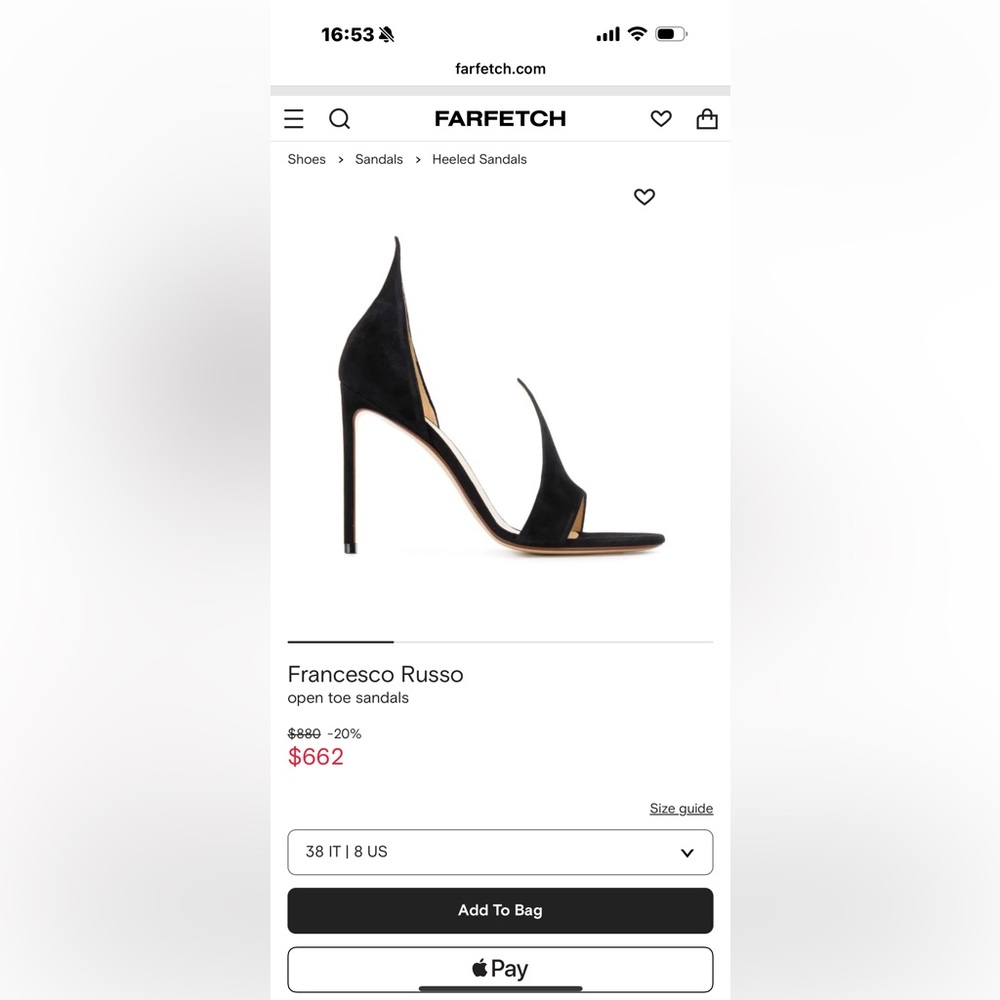 Francesco Russo Black Open Toe Sandals